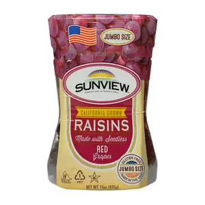 Nho Đỏ Khô Mỹ, California Grown Raisins, Seedless Red Grapes, Jumbo Size, 15 oz (425g) - SUNVIEW