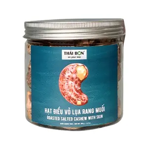 Hạt Điều Vỏ Lụa Rang Muối, Roasted Salted Cashew with Skin, 6.4 oz (180g) - THAI BON