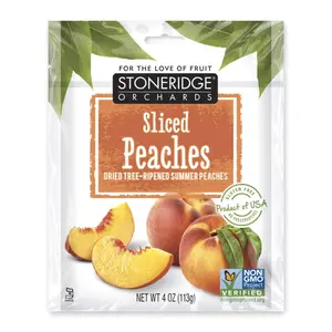 Đào Sấy Khô, Sliced Peaches, Dried Tree-Ripened Summer Peaches, 4 oz (113g) - STONERIDGE ORCHARDS