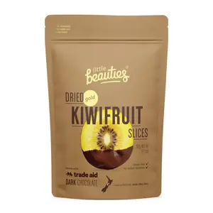 Kiwi Vàng Sấy Lạnh Bọc Socola Đen, Dried Gold Kiwifruit Slices with Dark Chocolate, 1.7 oz (50g) - LITTLE BEAUTIES