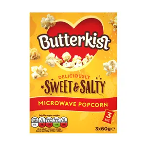 Bỏng Ngô Vị Mặn Ngọt, Microwave Popcorn, Sweet & Salty, 3 Gói (180g) - BUTTERKIST