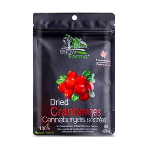 Trái Nam Việt Quất Khô Tự Nhiên, Dried Cranberries, 100% Natural, 4.23 oz (120g) - SNOW FARMS