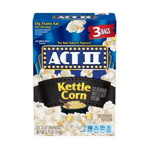 Bắp Nổ Truyền Thống, Microwave Popcorn, Kettle Corn, 3 Gói, 8.25 oz (234g) - ACT II