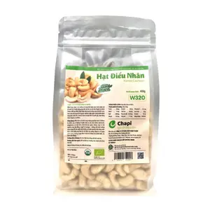 Hạt Điều Nhân Trắng Hữu Cơ Hạt Nguyên, Organic Whole Kernel Cashews, W320 (400g) - CHAPI