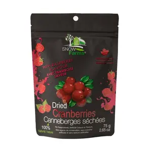Trái Nam Việt Quất Khô Tự Nhiên Vị Mâm Xôi, Dried Cranberries with Raspberry Flavour, 2.65 oz (75g) - SNOW FARMS