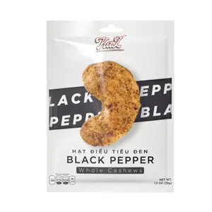 Hạt Điều Tiêu Đen, KaZ, Black Pepper Whole Cashews, 1.2 oz (35g) - KAZORI
