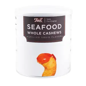 Hạt Điều Tỏi Ớt Hải Sản, KaZ, Seafood Roasted Whole Cashews, Grilled Squid Flavor, 12 oz (340g) - KAZORI