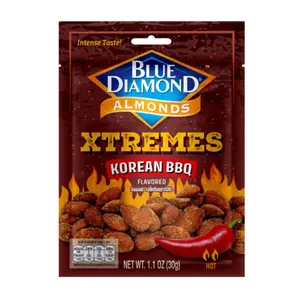 Hạnh Nhân Rang Vị Thịt Nướng Hàn Quốc, Xtremes, Korean BBQ Flavored Almonds, Hot, 1.1 oz (30g) - BLUE DIAMOND ALMONDS