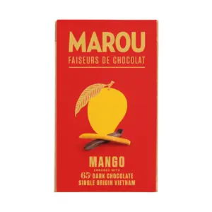 Xoài Phủ Socola Đen, Mango Coated in Dark Chocolate (100g) - MAROU