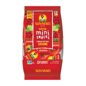 Nho Khô Phơi Nắng, Mini Snacks, California Sun-Dried Raisins, 12 Hộp, 6 oz (170g) - SUN-MAID