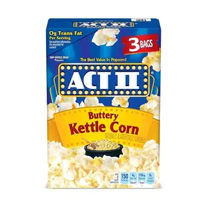 Bắp Rang Bơ, Microwave Popcorn, Buttery Kettle Corn, 3 Gói, 8.25 oz (234g) - ACT II