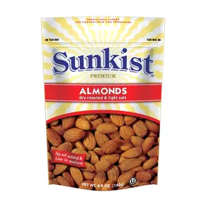 Hạnh Nhân Cao Cấp Rang Ít Muối, Premium Almonds, Dry Roasted & Light Salt, 4.9 oz (140g) - SUNKIST
