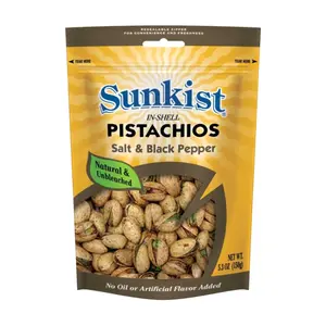 Hạt Dẻ Cười Vị Muối & Tiêu, In-shell Pistachios, Salt & Black Pepper, 5.3 oz (150g) - SUNKIST