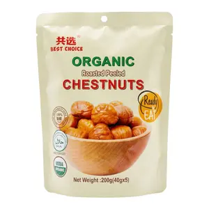 Hạt Dẻ Hữu Cơ Rang Đã Bóc Vỏ, Organic Roasted Peeled Chestnuts, 5 Gói (200g) - BEST CHOICE