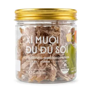 Xí Muội Đu Đủ Sợi, Preserved Shredded Papaya, 3.53 oz (100g) - EASY YUMI