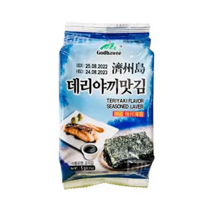 Rong Biển Vị Teriyaki, Teriyaki Flavor Seasoned Laver, 3 Gói (15g) - GODBAWEE