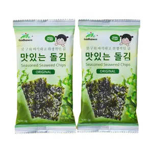 Tảo Biển, Seasoned Wild Seaweed Chips, Original, Mini Type, 8 Gói (16g) - GODBAWEE