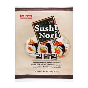Rong Biển Cuộn Cơm, Yaki Sushi Nori, 10 Lá, 0.7 oz (20g) - GODBAWEE