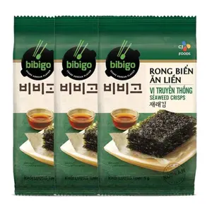 Rong Biển Ăn Liền Vị Truyền Thống, Seaweed Crisps, Original, 3 Gói (12g) - BIBIGO
