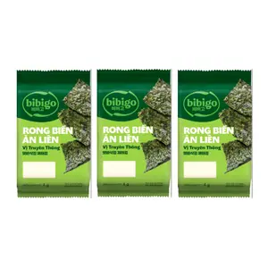 Rong Biển Ăn Liền Vị Truyền Thống, Seaweed Crisps, Original, 3 Gói (12g) - BIBIGO