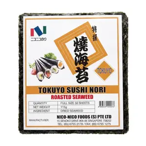 Lá Rong Biển Vuông Sấy Khô Cuộn Sushi, Tokuyo Sushi Nori, Roasted Seaweed, 50 Tờ (115g) - NICO-NICO FOODS