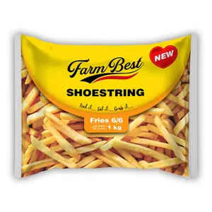Khoai Tây Cắt Sợi Mỏng Dài Đông Lạnh, Shoestring, Fries 6/6 (1kg) - FARM BEST