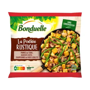Rau Củ Hỗn Hợp Đông Lạnh, La Poêlée Rustique, Frozen Potatoes, Green Beans, Champignons (750g) - BONDUELLE