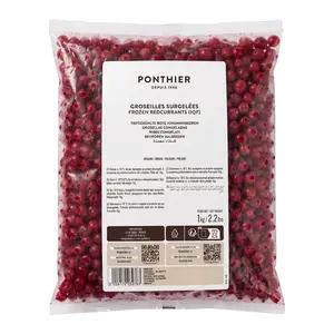 Quả Lý Chua Đỏ Nguyên Trái Đông Lạnh, Frozen Redcurrants IQF, 2.2 lbs (1kg) - PONTHIER