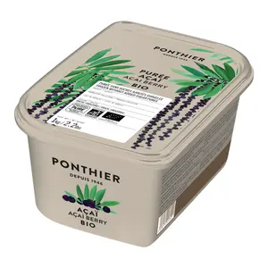 Quả Acai Nghiền Nhuyễn Đông Lạnh Hữu Cơ, Purée Acai Bio, Frozen Acai Berry, 2.2 lbs (1kg) - PONTHIER
