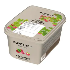 Quả Mâm Xôi Nghiền Nhuyễn Đông Lạnh, Purée Framboise, Frozen Raspberry, 2.2 lbs (1kg) - PONTHIER