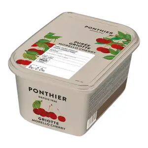 Quả Anh Đào Nghiền Nhuyễn Đông Lạnh, Purée Griotte, Frozen Sugared Morello Cherry, 2.2 lbs (1kg) - PONTHIER