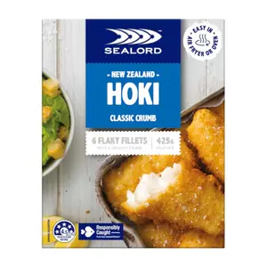 Cá Hoki Tẩm Bột Chiên Giòn, New Zealand Hoki, Classic Crumb, 6 Miếng Phi Lê (425g) - SEALORD