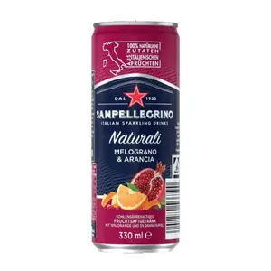 Nước Lựu & Cam, Italian Sparkling Drinks, Melograno & Arancia, with 16% Juice (330ml) - SAN PELLEGRINO