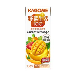 Nước Ép Rau Củ Quả Vị Cà Rốt & Xoài, Vegetable Juice with Carrot & Mango, No Added Sugar (200ml) - KAGOME