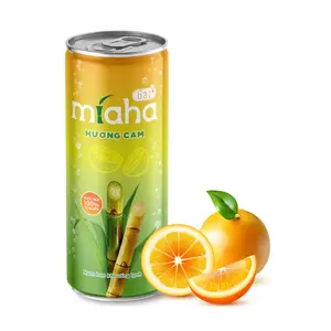 Nước Mía Có Gaz Hương Cam, Gas-Orange Flavored Cane Juice (240ml) - MÍAHA