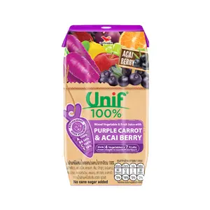 Nước Ép Rau Củ, Cà Rốt & Quả Acai, Unif, Mixed Vegetable & Fruit Juice with Purple Carrot & Acai Berry (200ml) - UNI-PRESIDENT