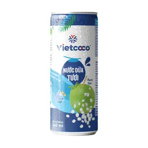 Nước Dừa Tươi & Thạch Dừa, Coconut Water with Nata de Coco (240ml) - VIETCOCO
