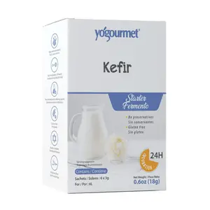 Bột Men Làm Sữa Chua, Kefir, Starter, 6 Gói, 0.6 oz (18g) - YOGOURMET
