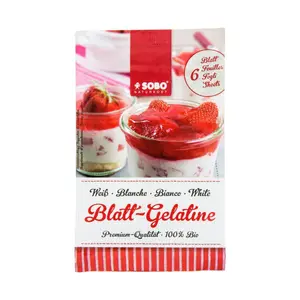 Gelatine Hữu Cơ Dạng Lá, Blatt-Gelatine, Organic Gelatine Sheets, 6 Lá (10g) - SOBO
