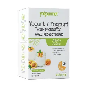 Bột Men Làm Sữa Chua Lợi Khuẩn, Yogurt with Probiotics, Starter, 6 Gói, 0.6 oz (18g) - YOGOURMET