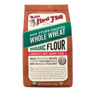 Bột Mì Nguyên Cám Hữu Cơ, 100% Stone Ground Whole Wheat Organic Flour, 80 oz (2.27kg) - BOB'S RED MILL