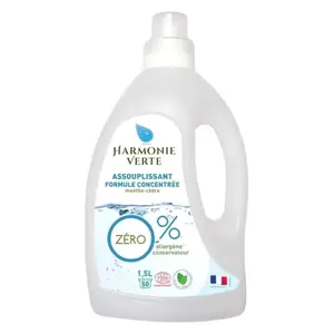 Nước Xả Sinh Học, Concentrated Fabric Softener, Assouplissant Formule Concentrée, Menthe-Cèdre (1.5L) - HARMONIE VERTE