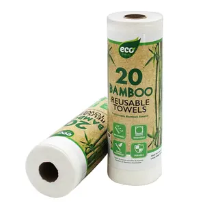 Khăn Trúc Tái Sử Dụng, Bamboo Reusable Towels, 20 Tờ (29.21 x 29.21cm) - UNCLE BILLS