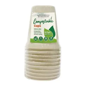 Ly Bã Mía Tự Phân Huỷ, Compostable Cups, 10 Cái (250ml) - UNCLE BILLS