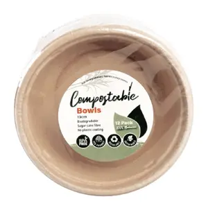Chén Bã Mía Tự Phân Huỷ, Compostable Bowls, 12 Cái - UNCLE BILLS