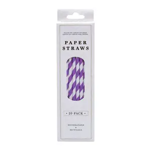 Ống Hút Giấy Tự Phân Hủy Màu Tím, Biodegradable Paper Straws, Purple, 20 Cái - UNCLE BILLS