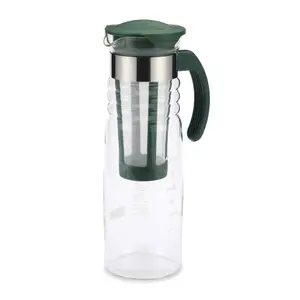 Bình Thủy Tinh Pha Trà & Cà Phê Ủ Lạnh Nắp Xanh Lá, "Mizudashi" Cold Brew Tea Pot, 1.2L, HCC-12-DG (12.5 x 9.3 x 29cm) - HARIO