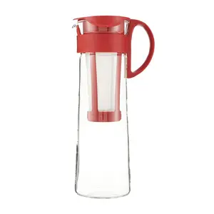 Bình Thủy Tinh Pha Trà & Cà Phê Ủ Lạnh Nắp Đỏ, "Mizudashi" Cold Brew Coffee Pot, 1L, MCPN-14-R (13.8 x 9.4 x 29.4cm) - HARIO