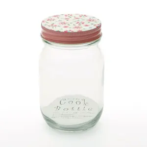 Hũ Thủy Tinh Nắp Hoa Văn, Glass Jar (450ml) - ADERIA