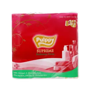 Giấy Vệ Sinh, Giấy Lụa 3 Lớp Cao Cấp, Supreme Bathroom Tissue, 9 Cuộn (306m) - PULPPY